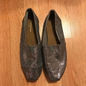 Sparkly Grey Slip Ons